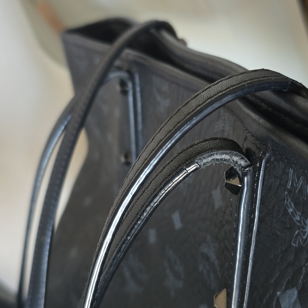 MCM Black Textured Tote - Picture 5 of 12